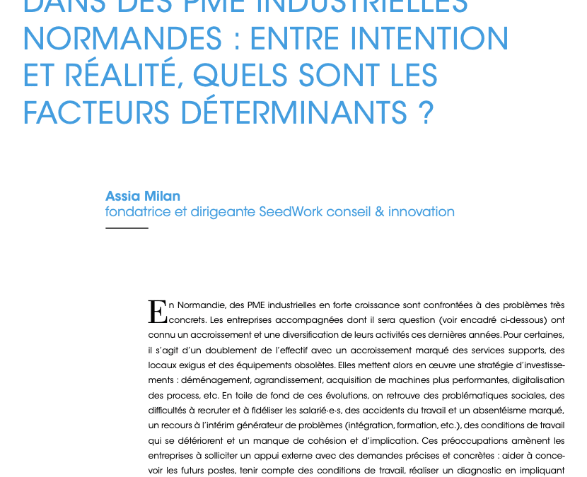 Développement de la participation des salarié·e·s en PME industrielles : entre intentions et réalités